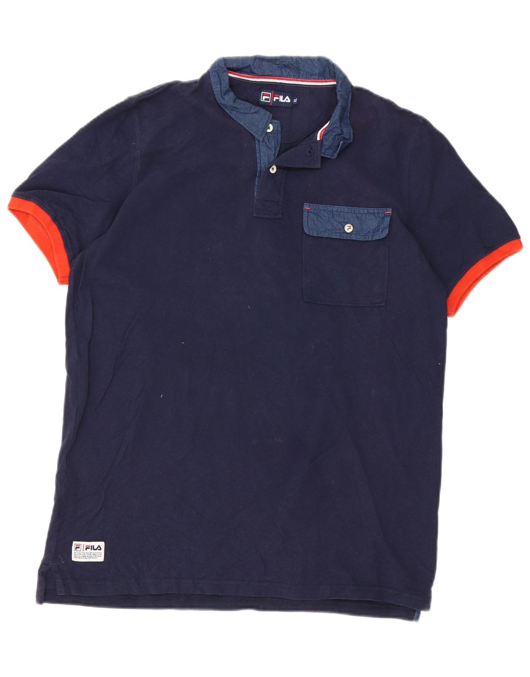 Męska koszulka polo Fila XL, granatowa, bawełniana