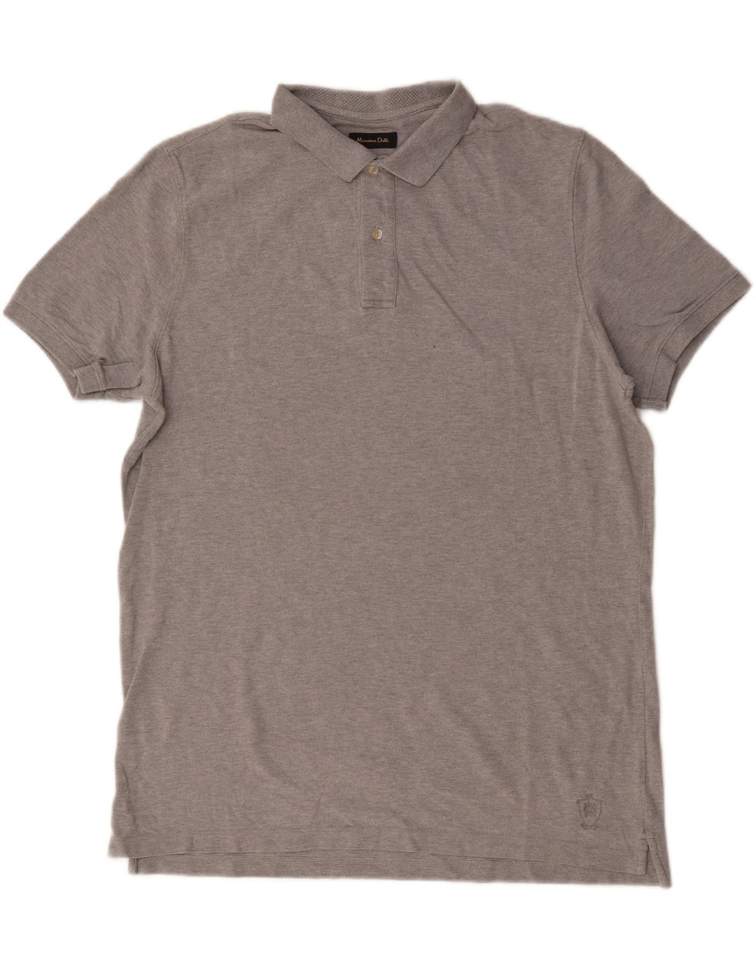 Męska koszulka polo Massimo Dutti, duża, szara, bawełniana w plamki