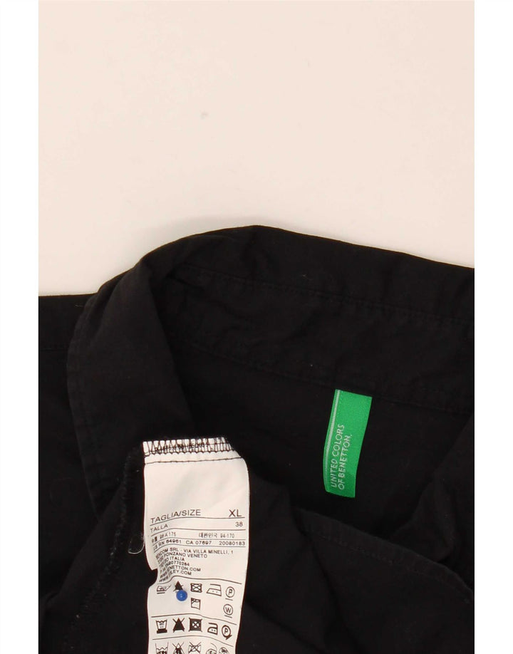 Damska koszula pulowerowa Benetton UK 18 XL, czarna bawełna