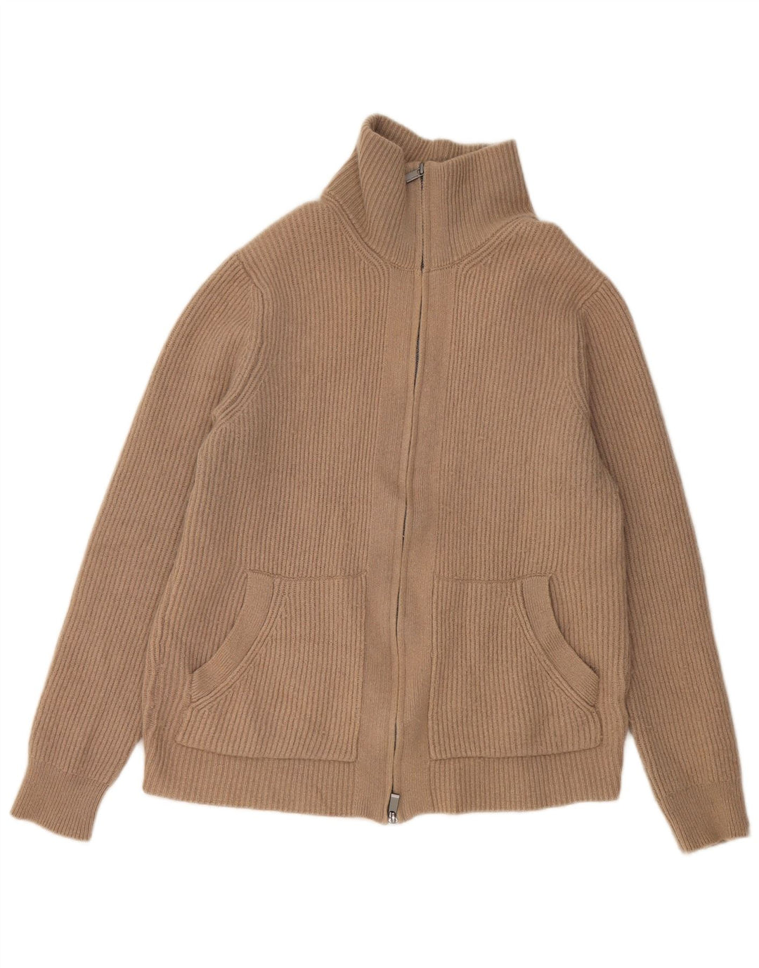 MASSIMO DUTTI Damski sweter kardigan UK 16, duży, szary, bawełniany