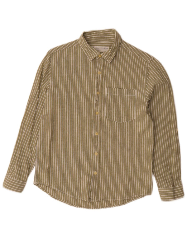 Koszula chłopięca Zara 11-12 lat, bawełniana w kolorze khaki w prążki
