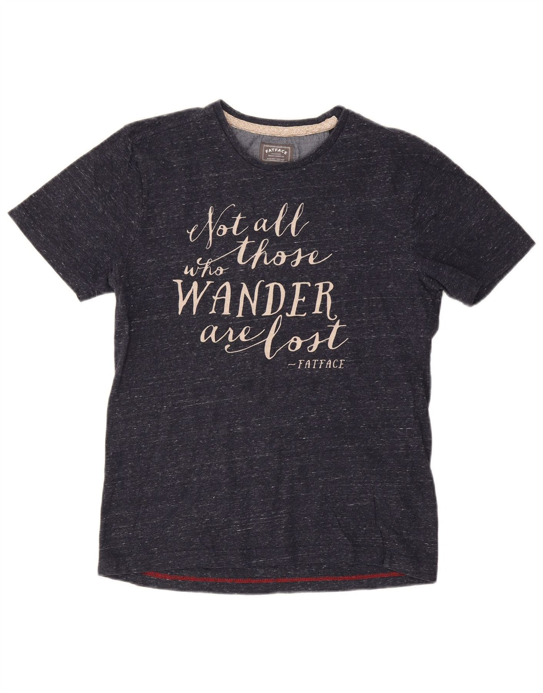 Damska koszulka z grafiką FAT FACE Top, średnia, granatowa, bawełniana w cętki