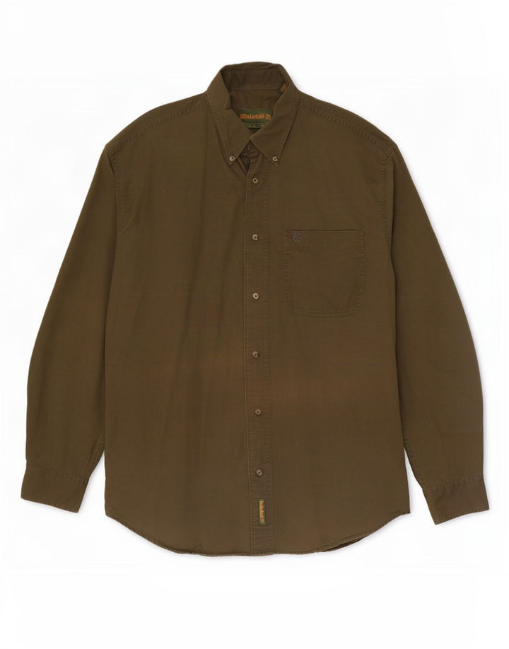 Koszula męska Timberland, średnia bawełna khaki