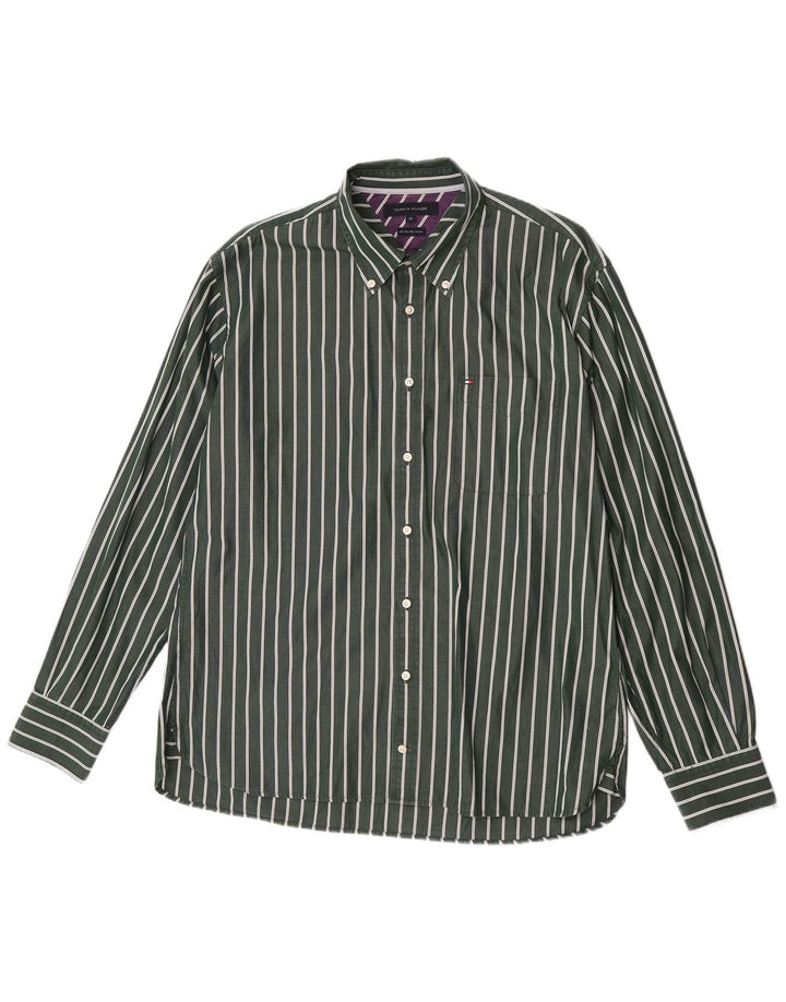 Koszula męska Tommy Hilfiger XL, bawełniana w zielone paski