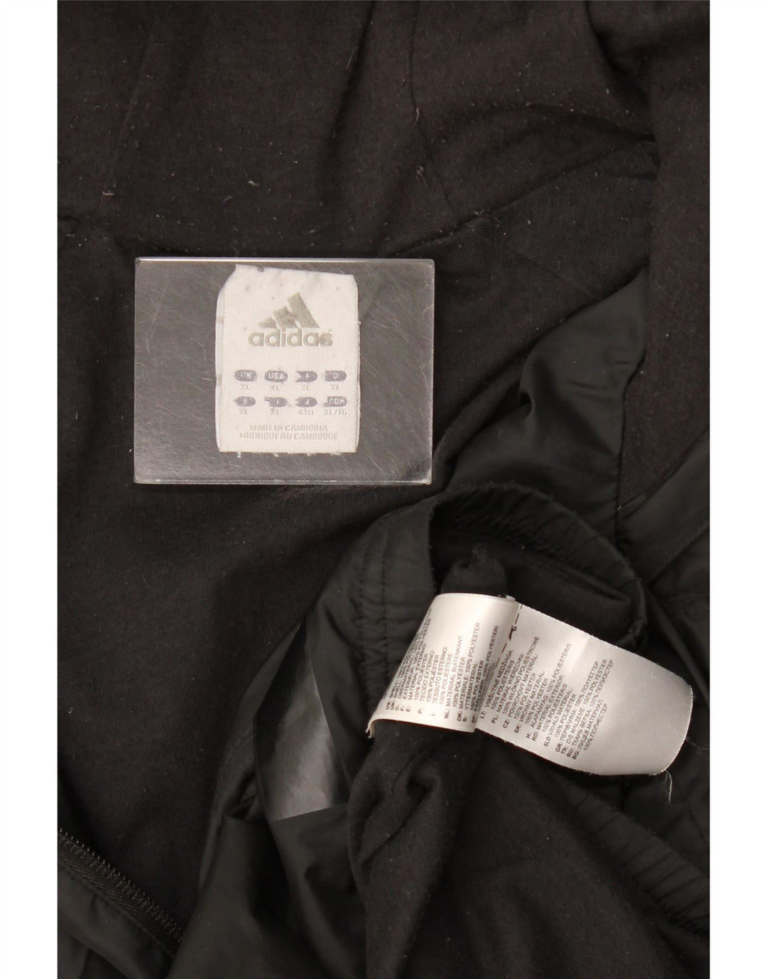 Męska kurtka przeciwdeszczowa Adidas z kapturem UK 42 XL Czarny poliester