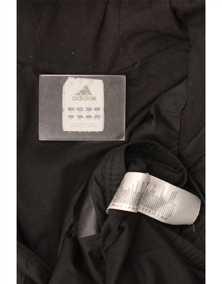 Męska kurtka przeciwdeszczowa Adidas z kapturem UK 42 XL Czarny poliester