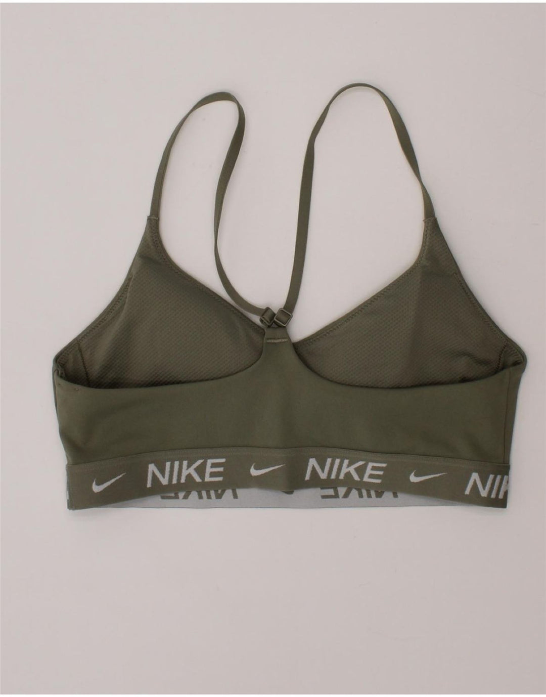 Damski top sportowy z grafiką Nike, mały, khaki, poliester, sportowy