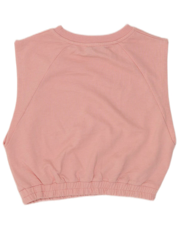 Topshop damski krótki top bez rękawów UK 10, mały, różowy, bawełniany