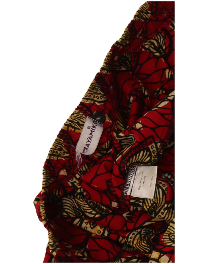 Damskie spodnie Mayamiko z abstrakcyjnym wzorem US 8 Medium W30 L26 Red