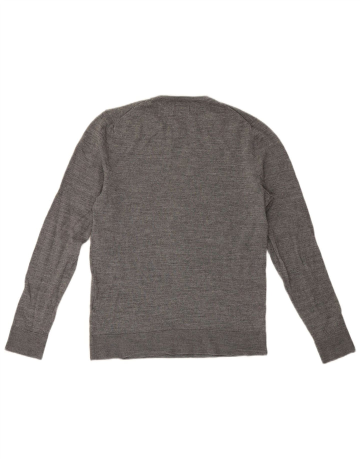 Męski sweter z okrągłym dekoltem Jack & Jones, średnioszary, wełniany