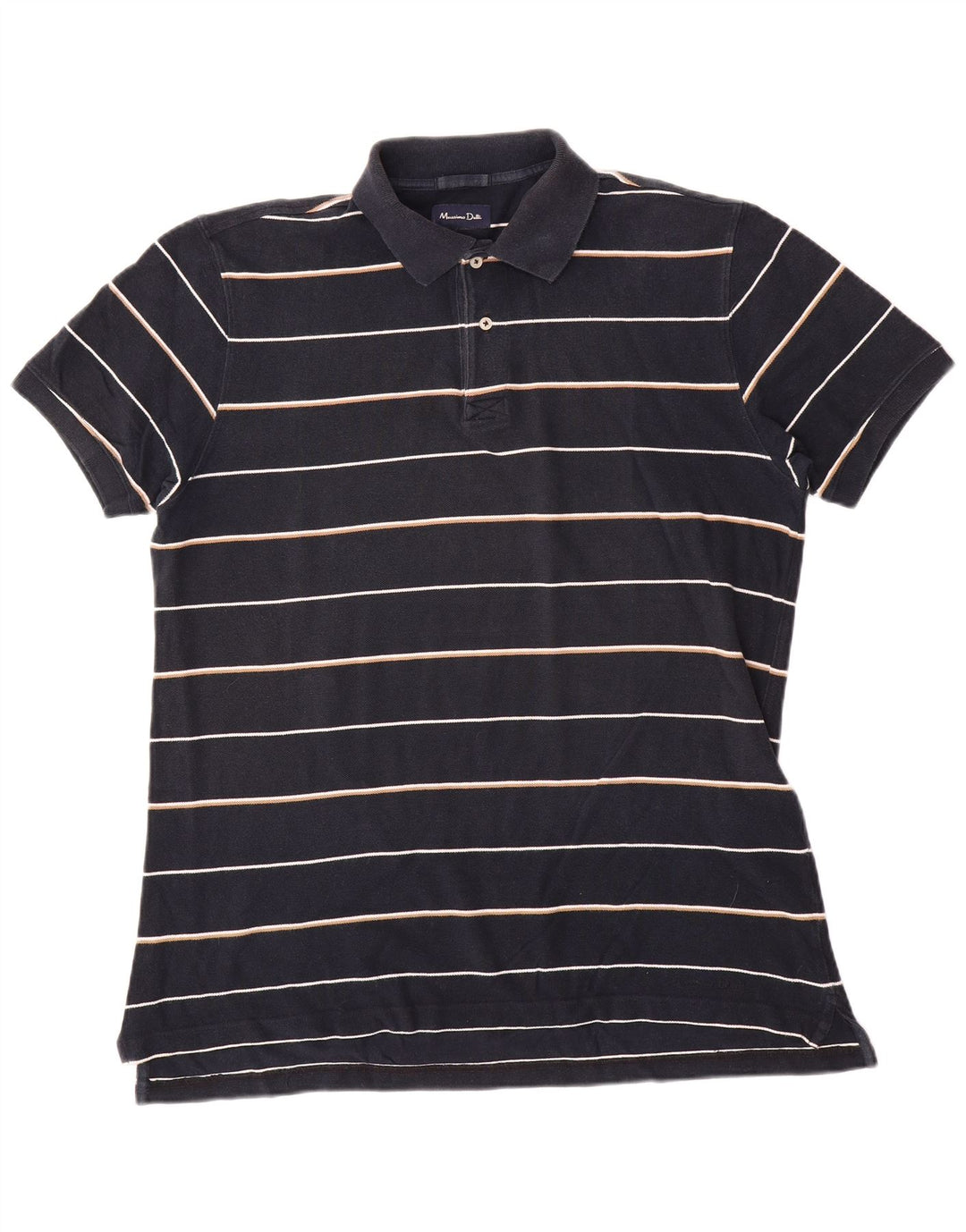 Męska koszulka polo Massimo Dutti w duże granatowe paski