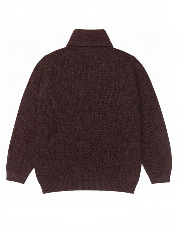 Marks & Spencer Męski sweter z szalowym dekoltem XL, brązowy, akrylowy w paski