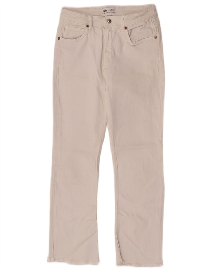 Dżinsy damskie Zara Crop Straight EU 38 Small W28 L26 Białe