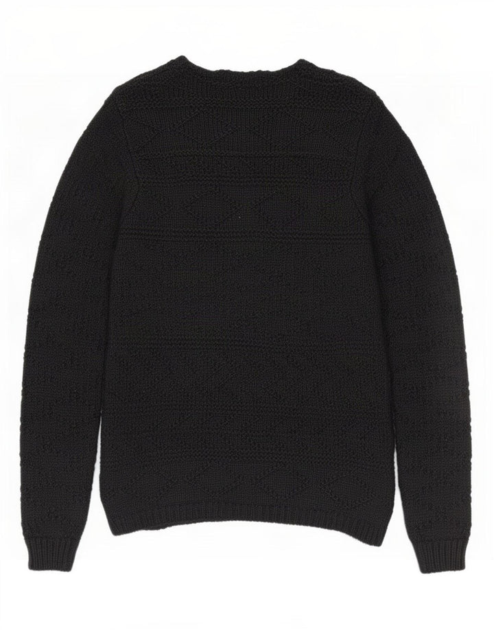 Męski sweter Zara z dekoltem w kształcie litery V, średni czarny akryl