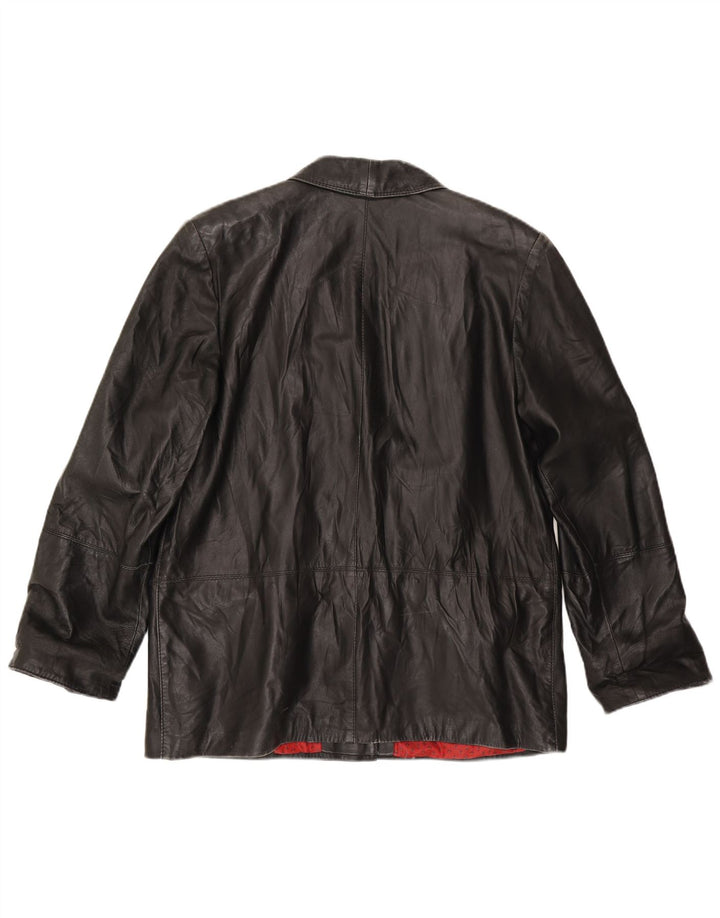 Vintage damska kurtka skórzana IT 50 XL czarna skóra