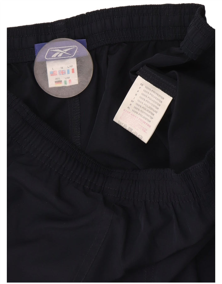 Damskie spodenki sportowe Reebok UK 14, duże, granatowe, poliestrowe