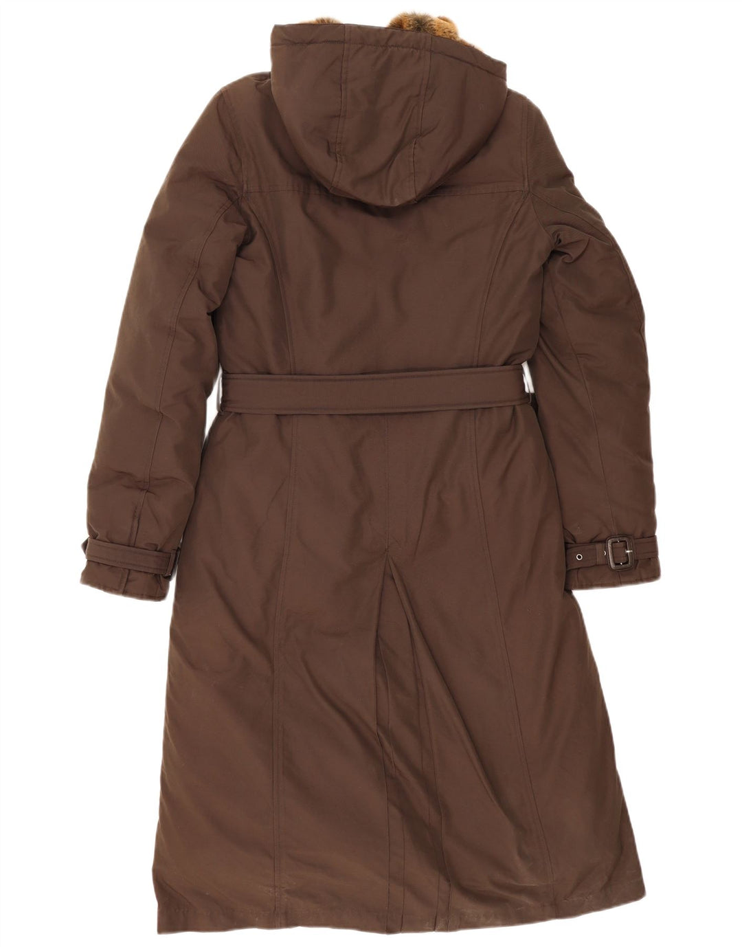 Damski ocieplany płaszcz z kapturem Woolrich UK 10 Small Brown Cotton