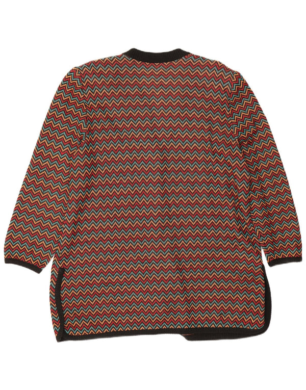 Sweter damski w stylu vintage IT 52 2XL Wielokolorowa bawełniana jodełka