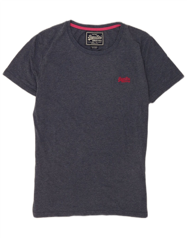 Męski T-shirt Superdry, duży, niebieski, bawełniany