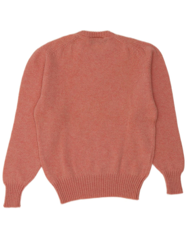 Sweter damski w stylu vintage z okrągłym dekoltem UK 14 Średni różowy, nowa wełna
