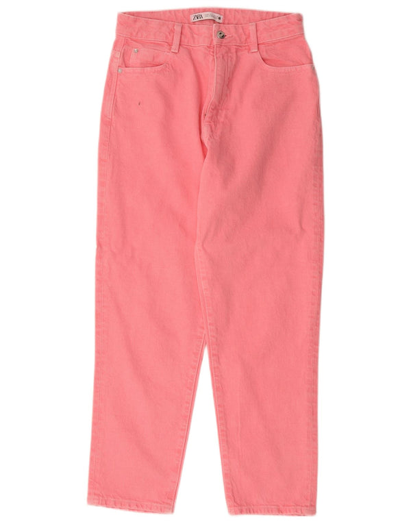 Damskie jeansy zwężane Zara EU 38 Small W28 L28 Różowa bawełna