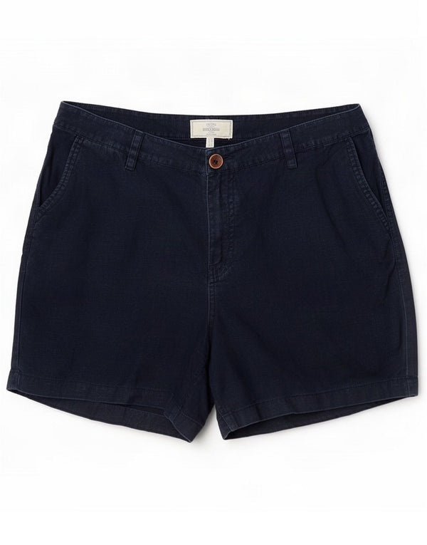Szorty Chino damskie Fat Face UK 14 duże W34 granatowe lniane