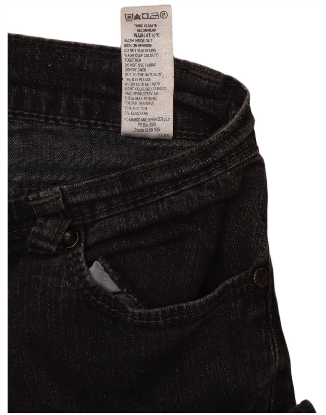 Marks & Spencer Damskie jeansy Bootcut UK 10 Small W27 L29 Czarna bawełna