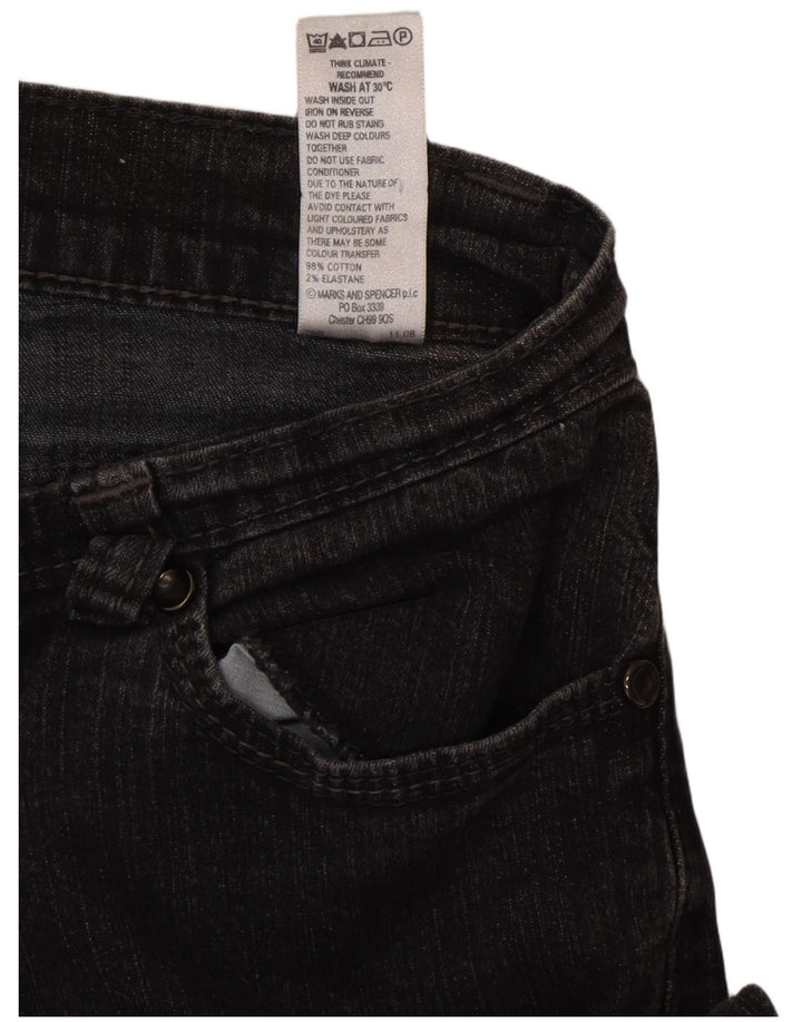 Marks & Spencer Damskie jeansy Bootcut UK 10 Small W27 L29 Czarna bawełna