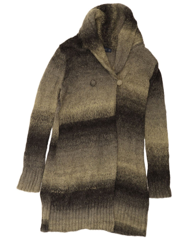 Damski sweter o przedłużonym fasonie Zara UK 14 Średni szary akryl w paski