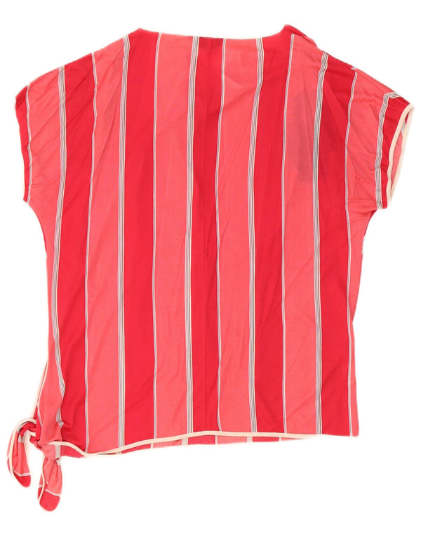 VINTAGE Womens Batwing Blouse Top IT 44 Medium Red Striped Acrylic