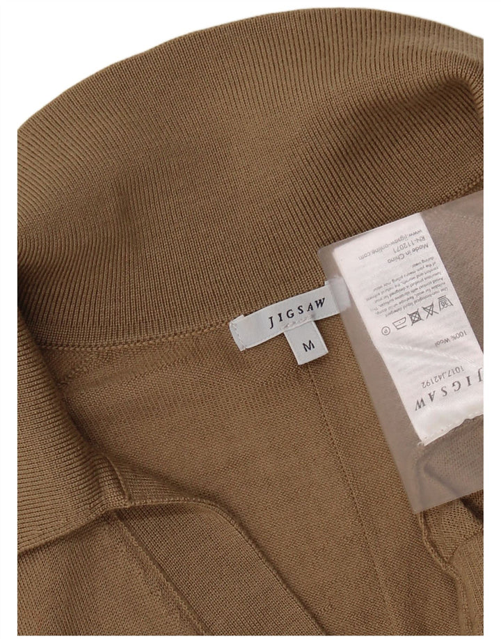 Damski sweter polo Jigsaw UK 12 Średni beżowy wełniany