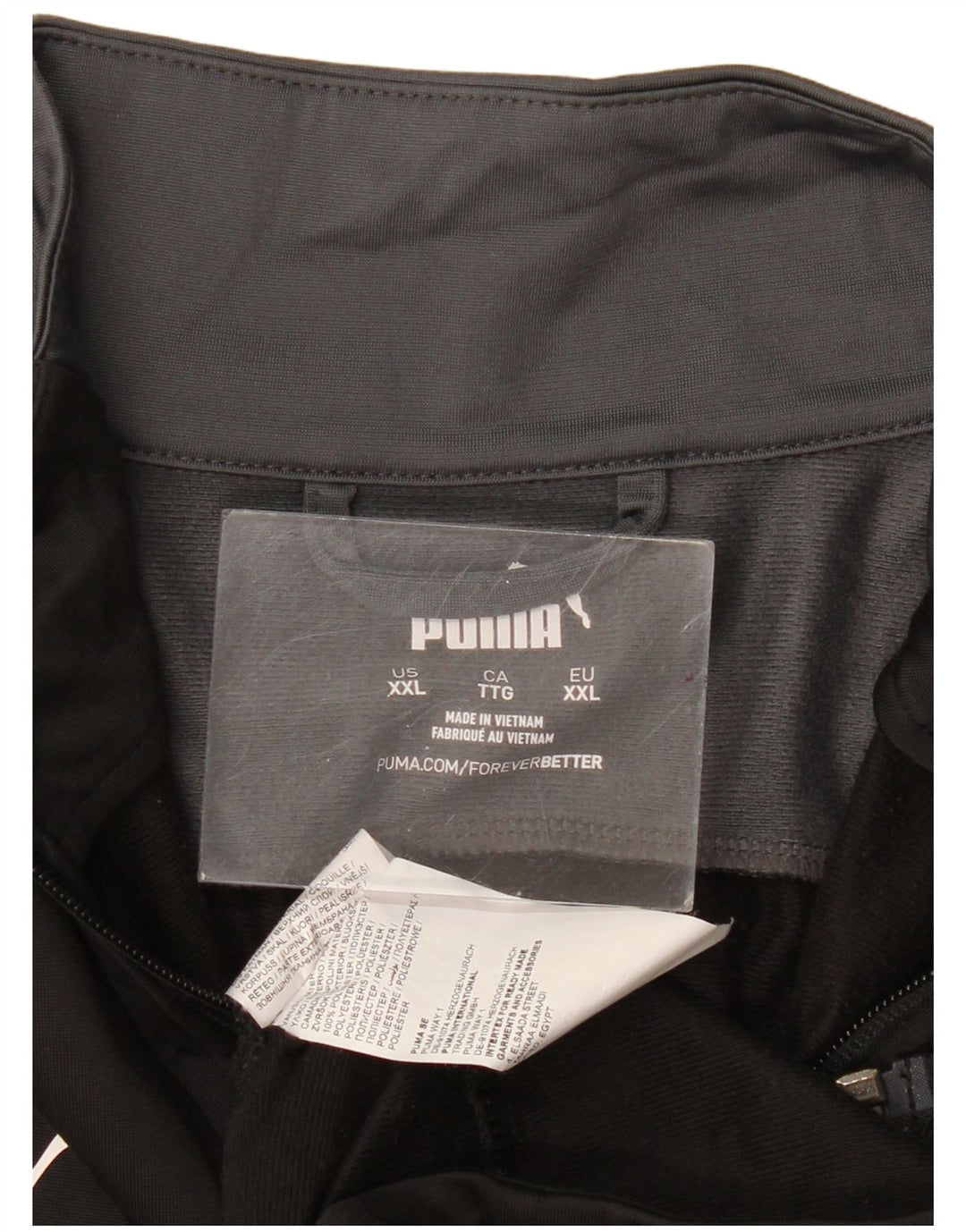 Męska kurtka dresowa PUMA z grafiką 2XL Czarny poliester z blokami kolorów