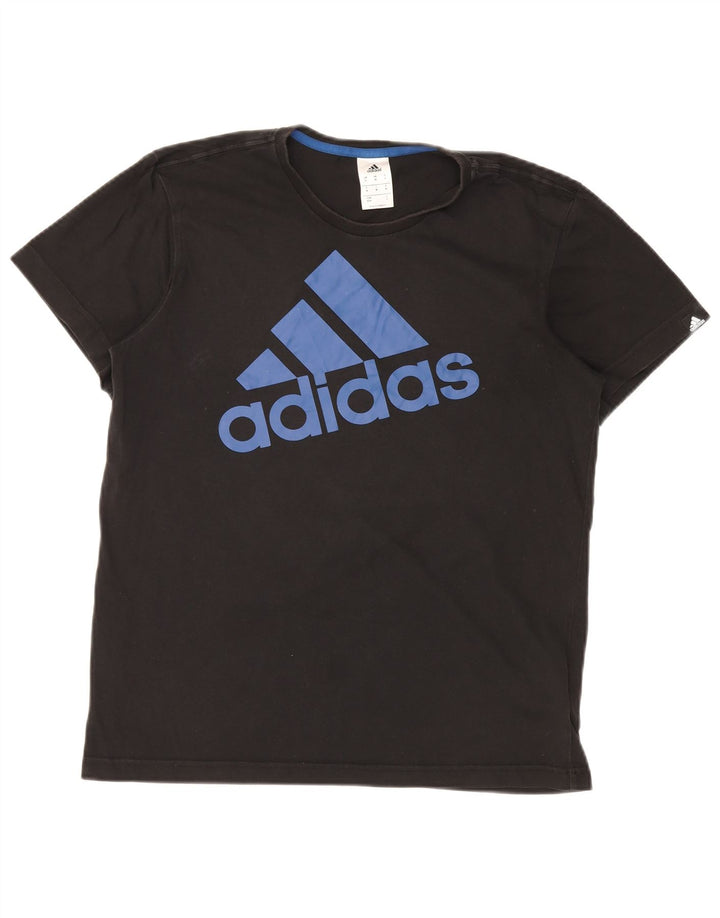 Męska koszulka z grafiką ADIDAS, średnia czarna, bawełniana