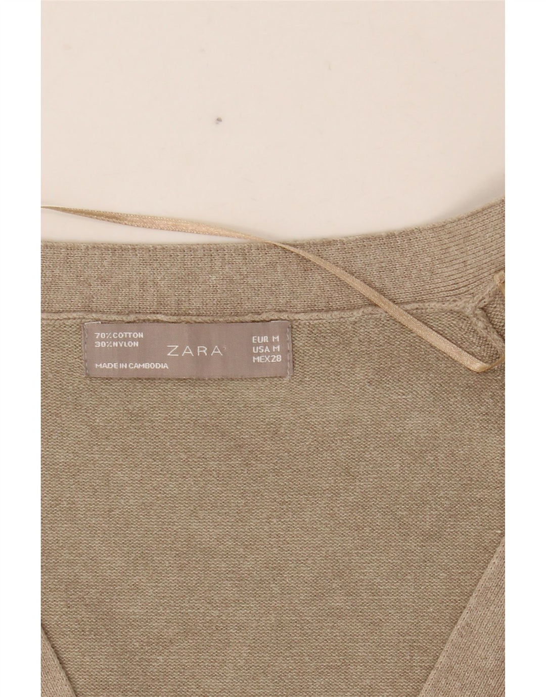 Sweter damski ZARA rozpinany UK 12, średni beż, bawełna