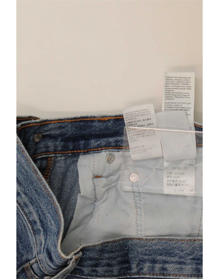 Damskie jeansy Levi's 501 Straight W26 L32 Niebieskie bawełniane