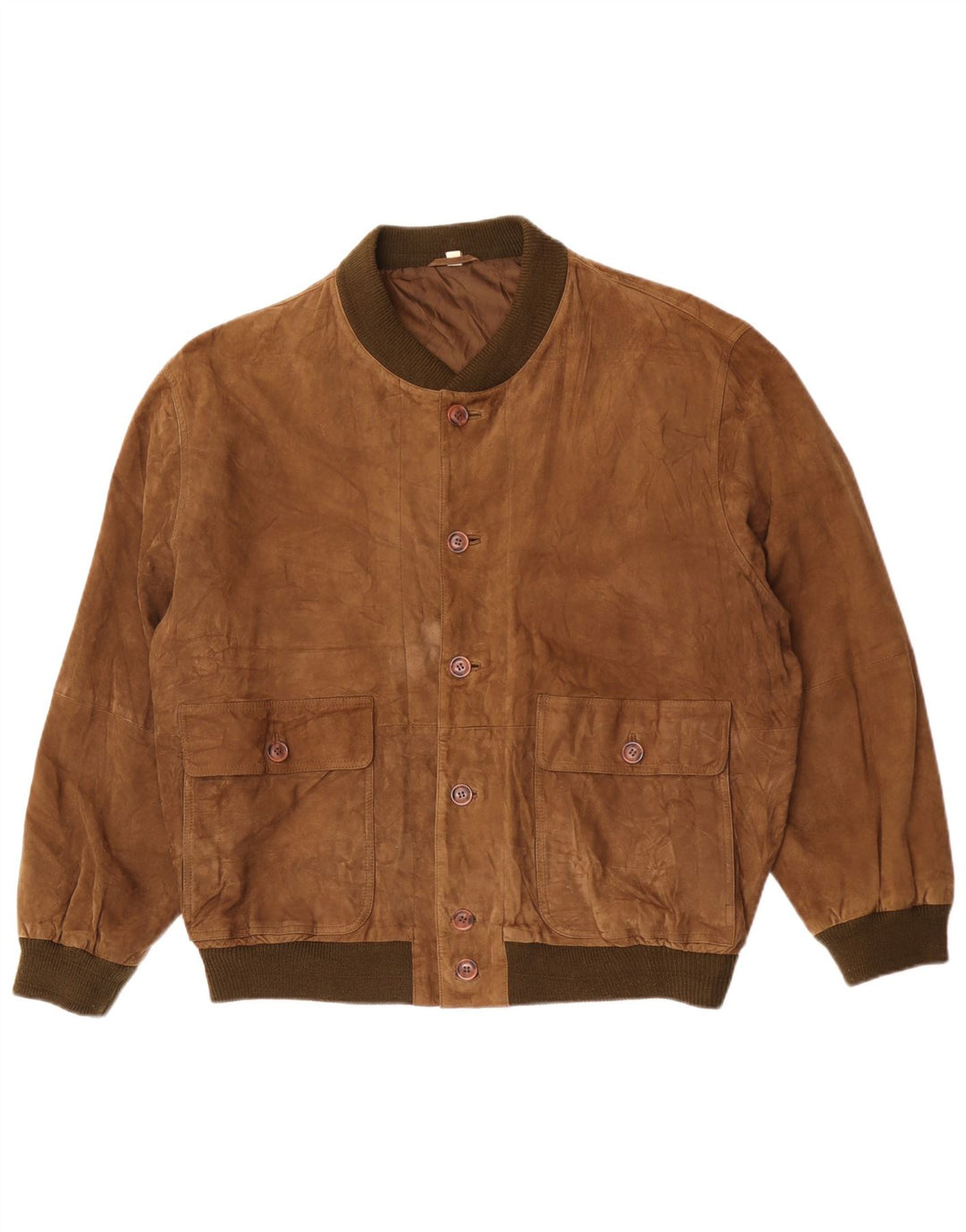 Męska kurtka bomberka w stylu vintage, zamszowa IT 52 XL, brązowa skóra