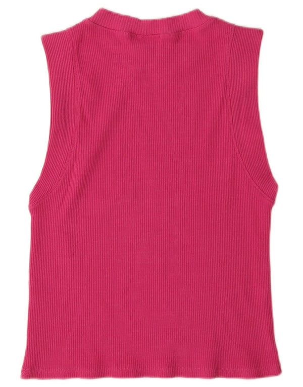 Damski krótki top Zara UK 14, duży, różowy, bawełniany