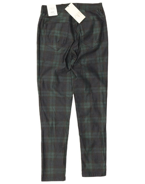 Męskie spodnie typu skinny casual Zara EU 38 Small W30 L26 Bawełniana zielona krata