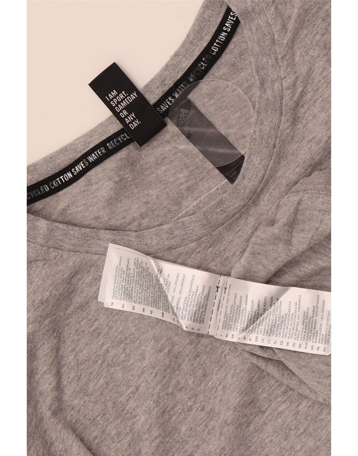 Adidas Męski T-shirt Top Średni Szary Nakrapiany Bawełna