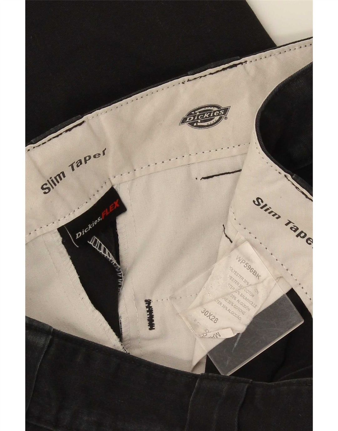 Męskie, wąskie, zwężane spodnie codzienne Dickies W30 L28 Czarny poliester