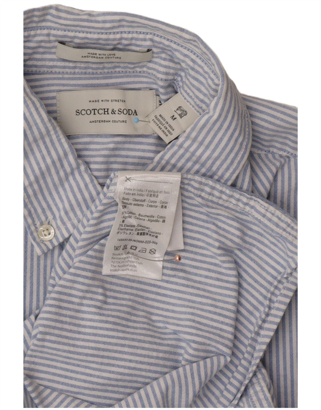 Koszula męska SCOTCH & SODA, bawełniana w ciemnoniebieskie prążki