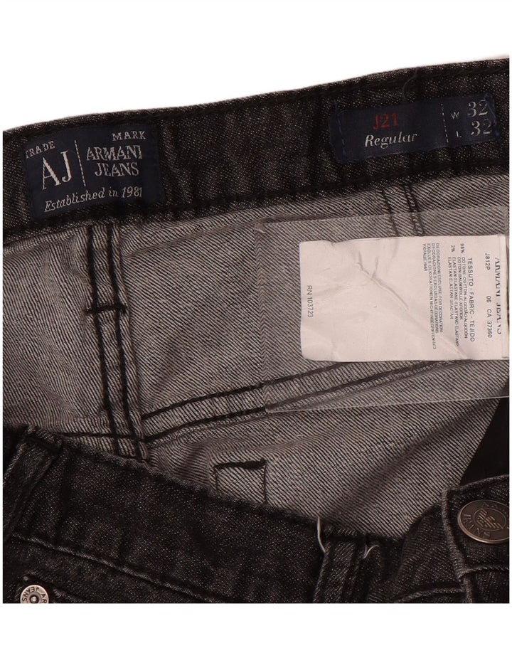 Damskie proste dżinsy Armani W32 L28 Szara bawełna