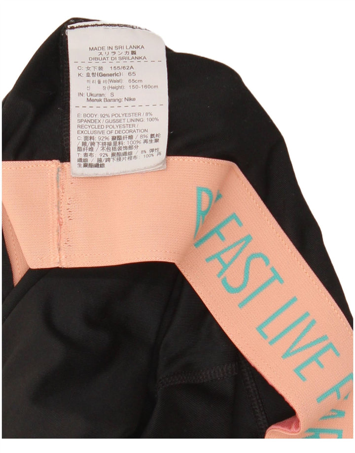 Damskie legginsy Nike Dri Fit Capri UK 10, małe, czarne, poliestrowe