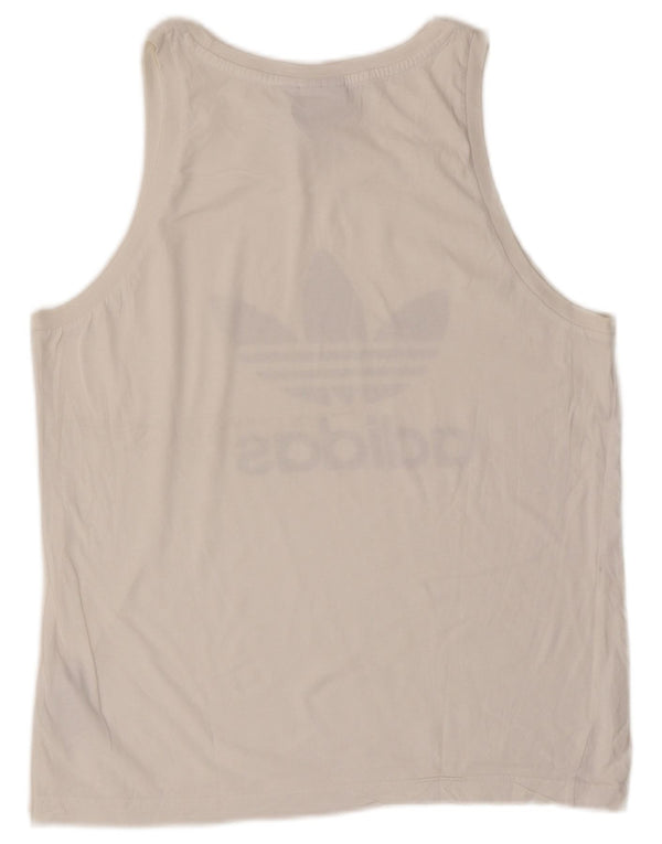 Adidas Męska kamizelka z grafiką Top, średnia biała bawełna