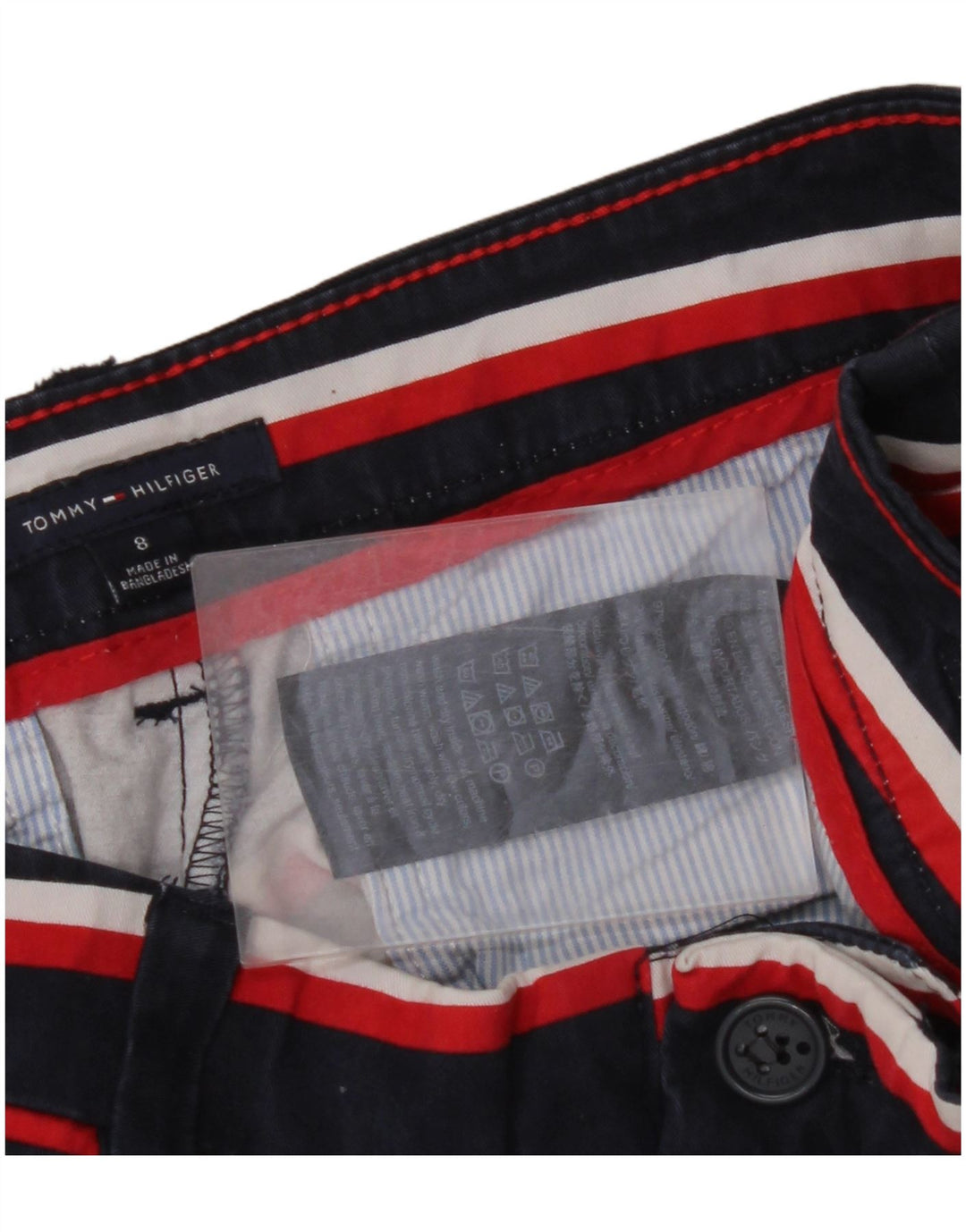 Damskie spodenki chino TOMMY HILFIGER US 8 Medium W32 granatowe paski