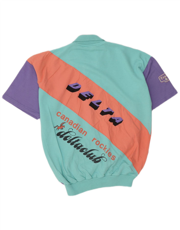 Męska bluza z grafiką w stylu vintage, duży, wielobarwny blok kolorów