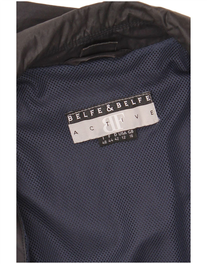 BELFE & BELFE Womens Windbreaker Jacket UK 16 Large Black Cotton