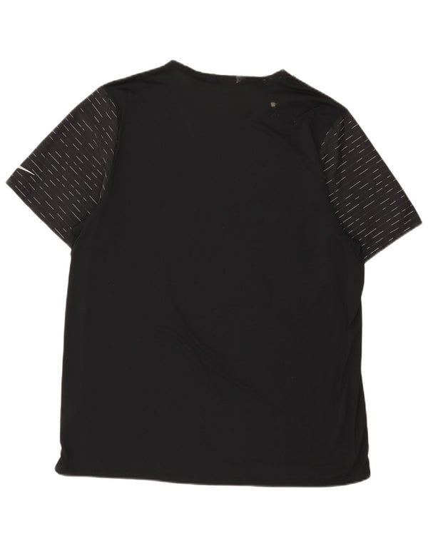 Męski T-shirt Nike Dri Fit Top XL, czarny, poliestrowy w prążki