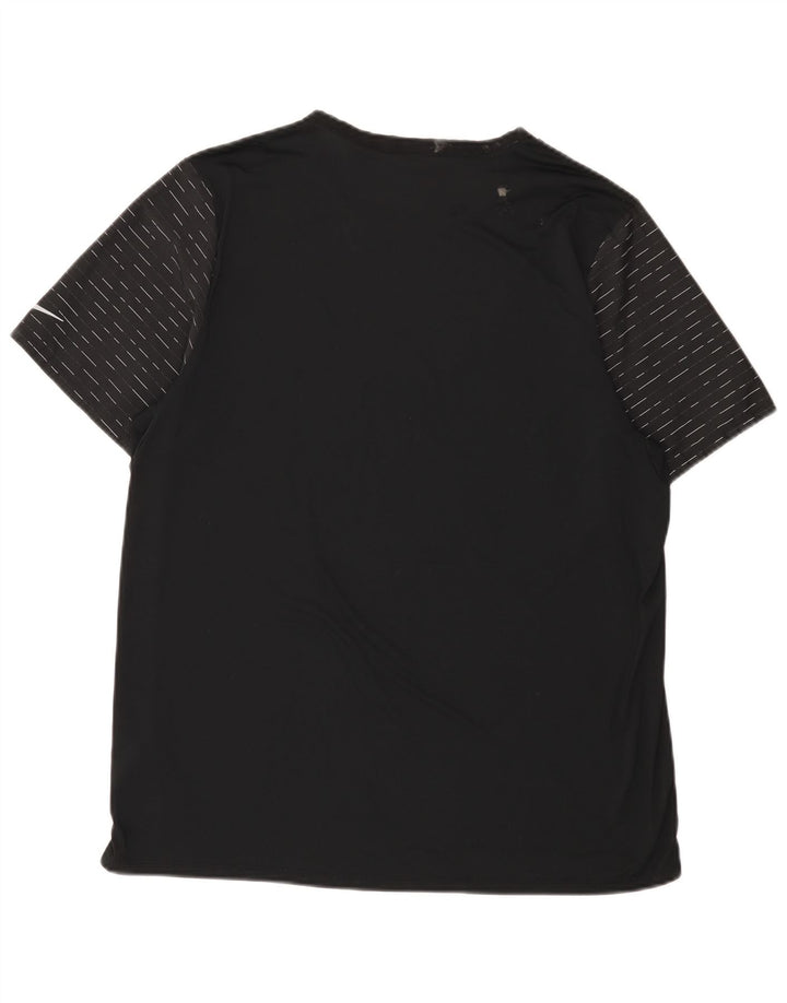 Męski T-shirt Nike Dri Fit Top XL, czarny, poliestrowy w prążki