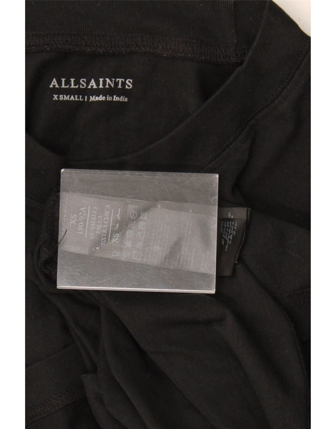 ALL SAINTS Mens T-Shirt Top XS Black Cotton